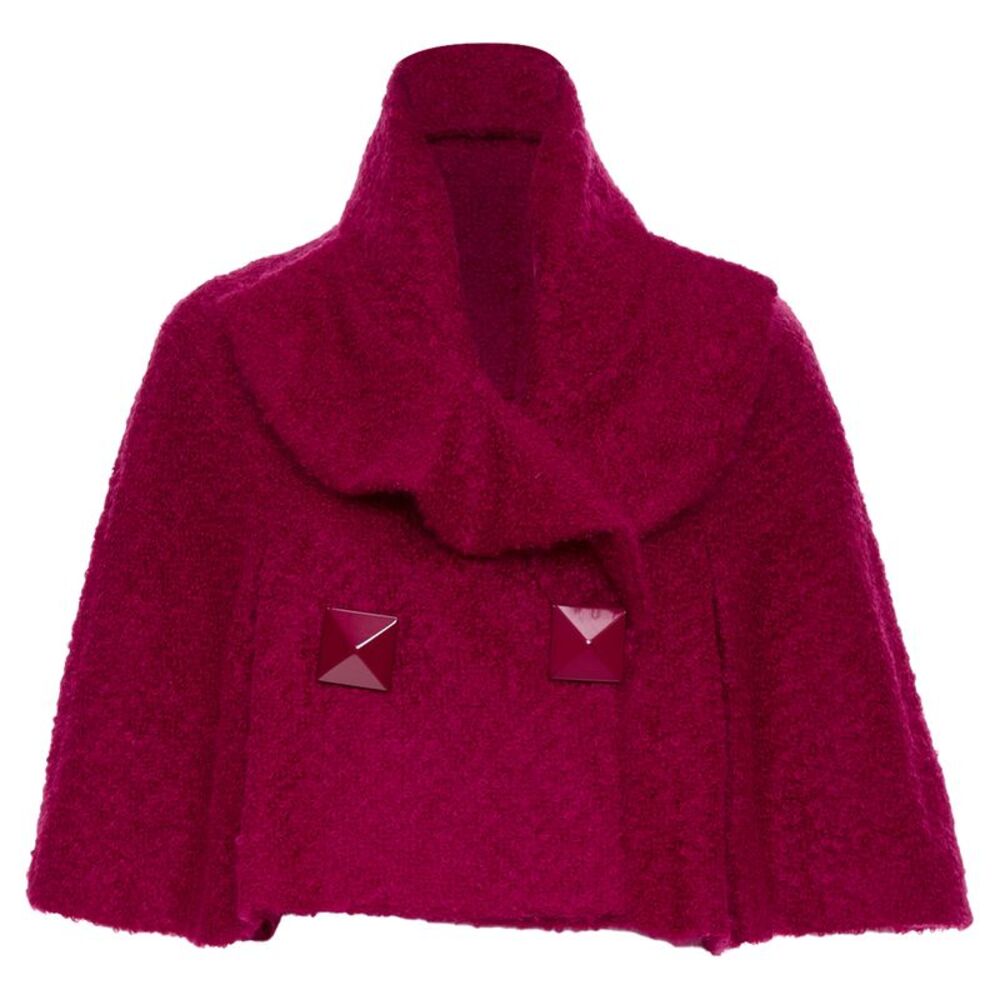 John Galliano mohair blend shearling button cape jacket